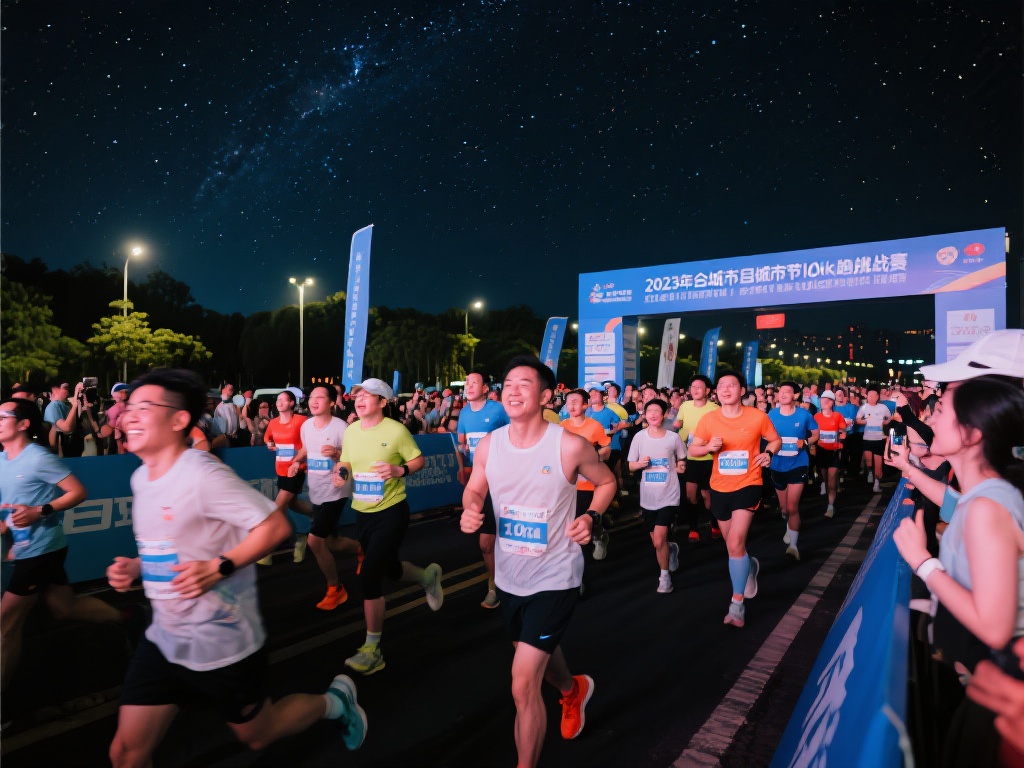 以2023年某城市举办的夜跑活动为例，数千名跑者聚